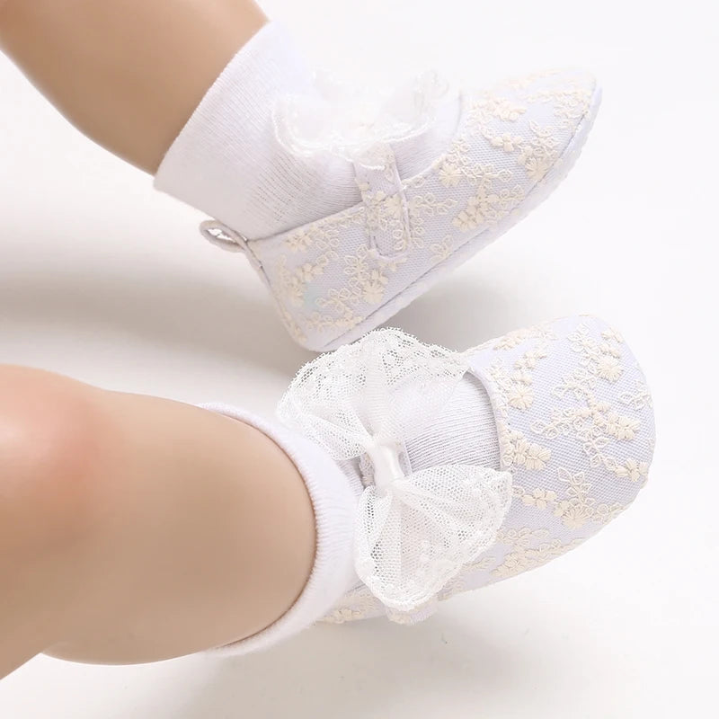 White Shoes for Baby Girl 0-18M Girl Soft Sole Princess Shoes Formal Wedding Birthday Party Toddler