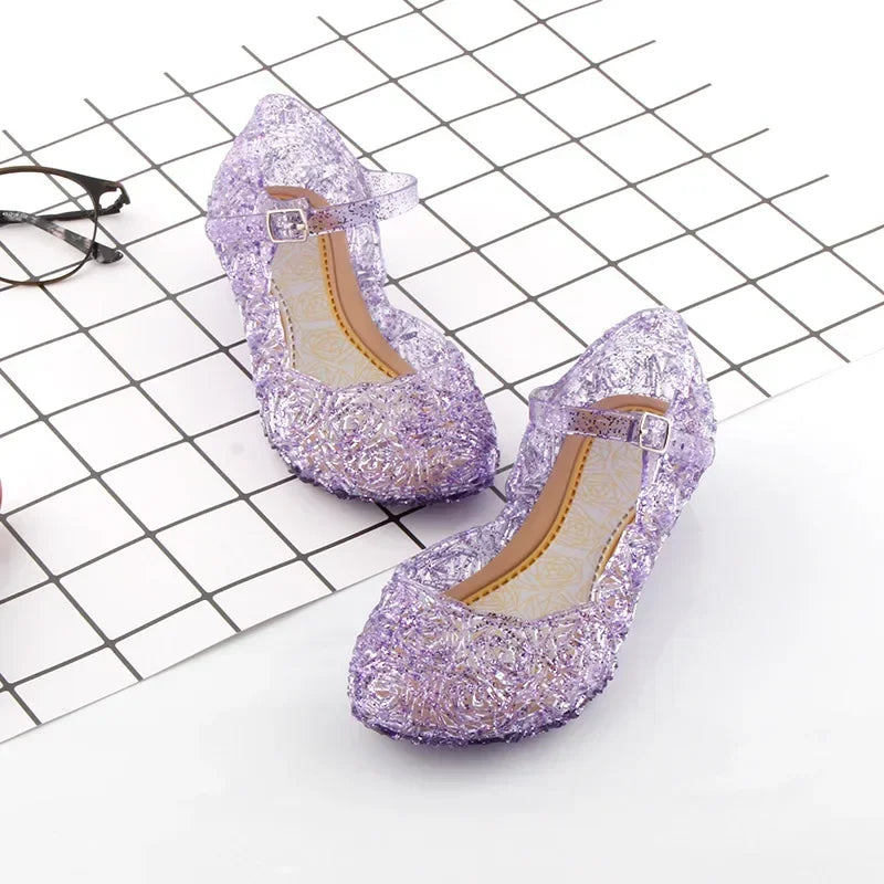 Elsa Princess Crystal Shoes for Girls 2024 New Fashion Kids Birthday Casual Sandals Shoes Baby Wedding Party Shoes