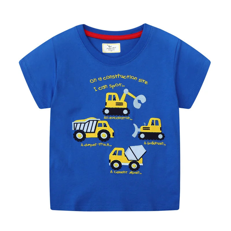 Gojo Dinosaurs Embroidery Toddler Tees - GuGuTon baby store - Baby Fashion - Toddlers Outfits - Babies Outfits - Toddler Clothes - Kids Clothing - Newborn Clothes - Newborn Wear - Kids Wear - Trending Clothes - Trending Outfits - Fall Fashion - Winter Fashion - Girls Clothes - Boys Clothes - Babies Wear - Kids Accessories - KidsWear - Summer Clothes - Summer Fashion - Summer Trend - Falls Sweaters - Tops - Bottom - Jeans - Blouse - Dresses - Newborn Dresses - Toys
