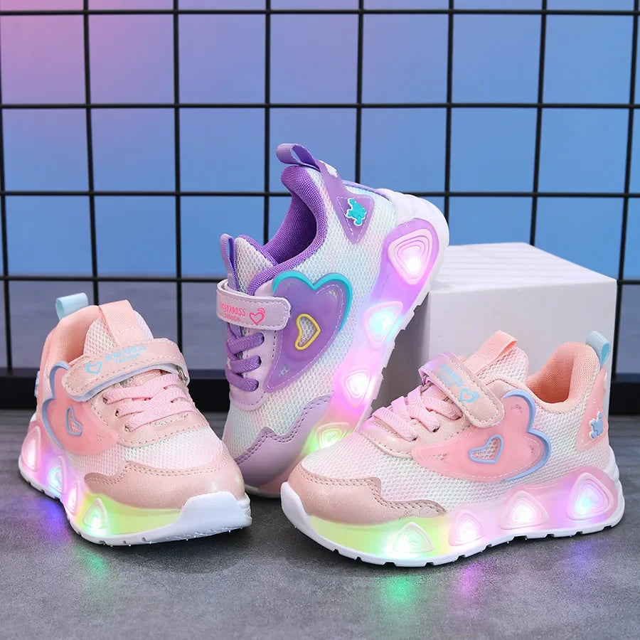Sarah Heart LED Sneakers for Kids Ages 1-8