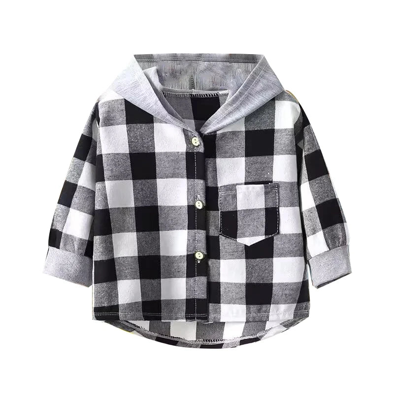 Jhon Casual Plaid Long-sleeved Hat Shirt