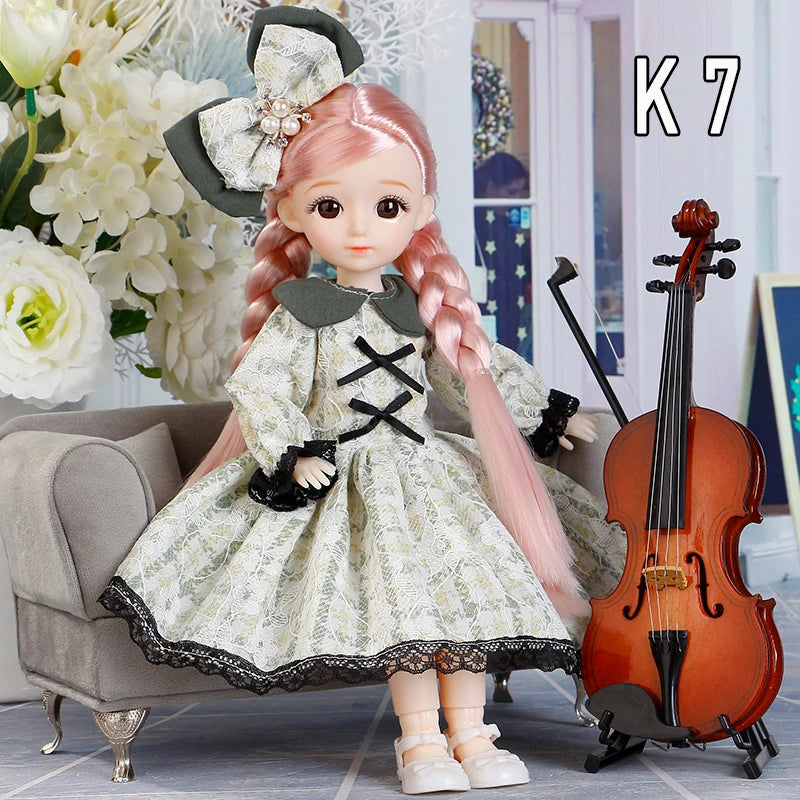 Fashion Cute 1/6 BJD Doll Full Set 30cm Princess Doll Ball Jointed Doll Girl Toy Gift Dolls for Girls Toys for Girls
