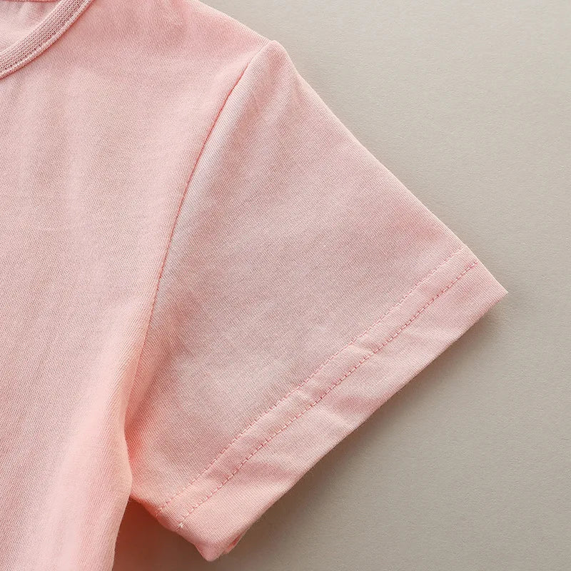 Emily Children's T-shirt Summer Knitted Cotton Cartoon Round Neck Girl's - GuGuTon baby store - Baby Fashion - Toddlers Outfits - Babies Outfits - Toddler Clothes - Kids Clothing - Newborn Clothes - Newborn Wear - Kids Wear - Trending Clothes - Trending Outfits - Fall Fashion - Winter Fashion - Girls Clothes - Boys Clothes - Babies Wear - Kids Accessories - KidsWear - Summer Clothes - Summer Fashion - Summer Trend - Falls Sweaters - Tops - Bottom - Jeans - Blouse - Dresses - Newborn Dresses - Toys