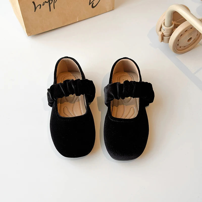 Spring Girl's Casual Shoes Round Toe Shallow Hook-loop Chic Kid's Flat Shoe Solid Colors Anti-slip Daily Comfy Children Shoe