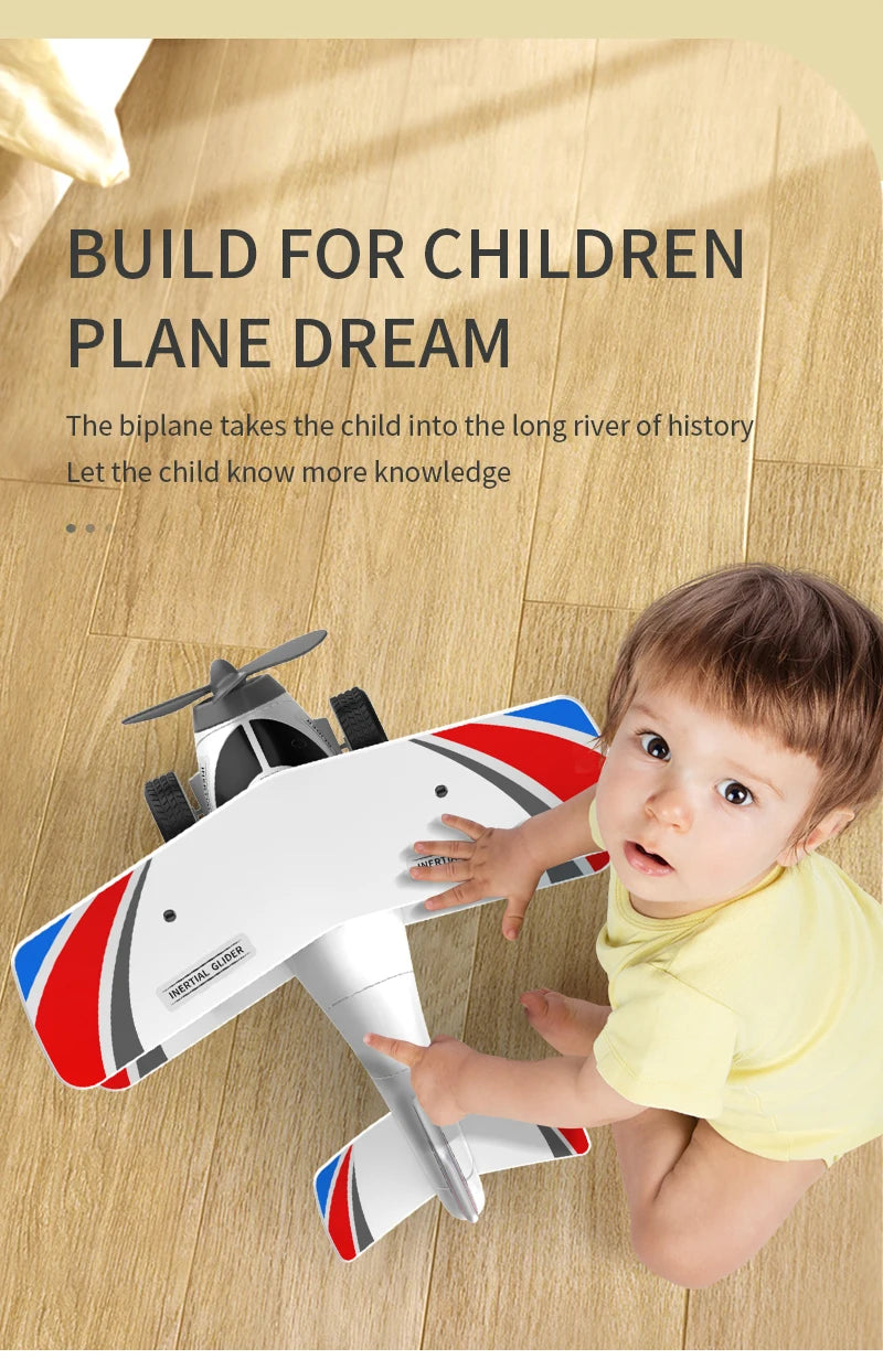 Children's Biplane Toy - Puzzle Simulation Model Gift