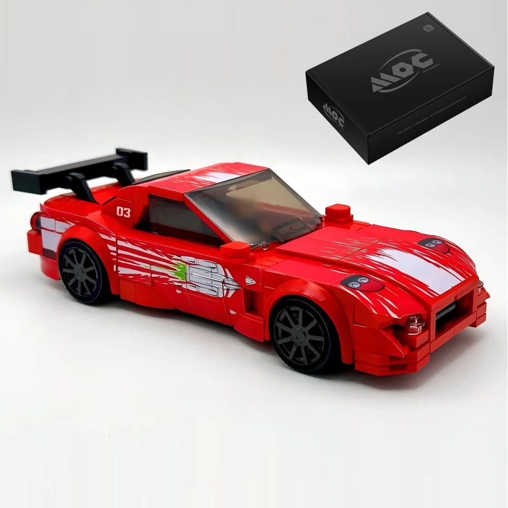 Building Blocks MOC-17 2019 Racing Series Movie RX-7 Supercar City Highway Modular Assembly Toy Children Boy Gift Speed Set