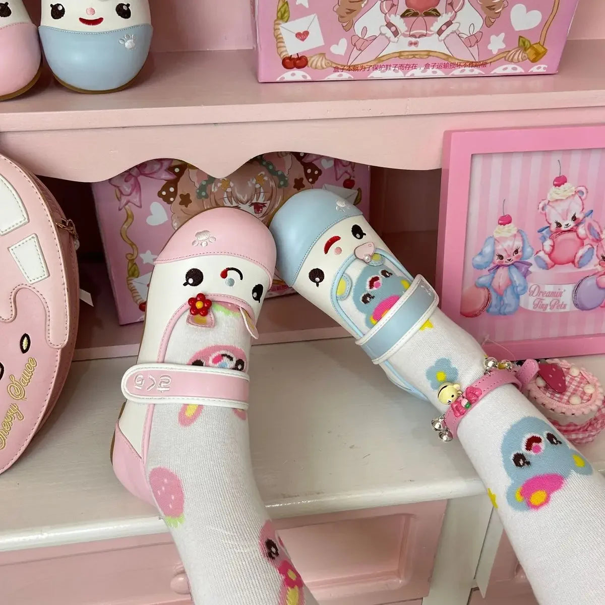 Summer Autumn New Sweet Girl Cute Indoor Round-toe Shoes Japanese Cartoon Mp Jojifuku Lolita Flat Shoes Y2k Accessories