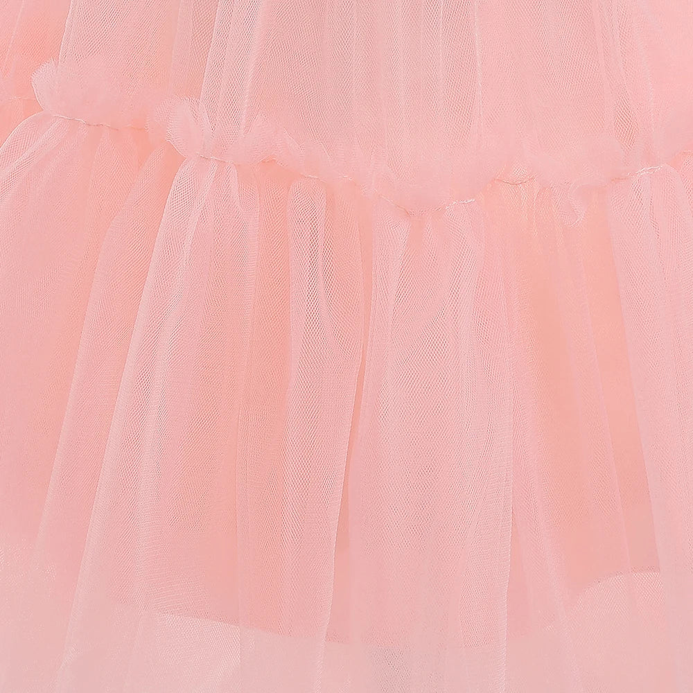 Summer Baptism Bridesmaids Party Baby Girls Dresses Tulle Trailing Wedding Birthday Princess Dress