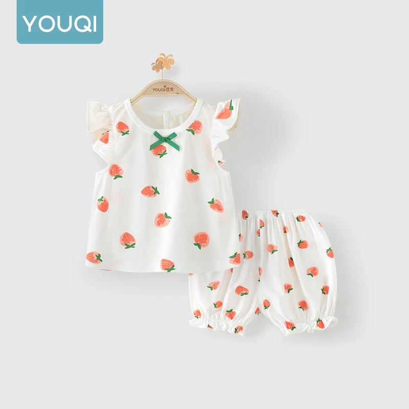 Eve Baby Girl Outfit Set, Camisole Top with Polka Dot Shorts