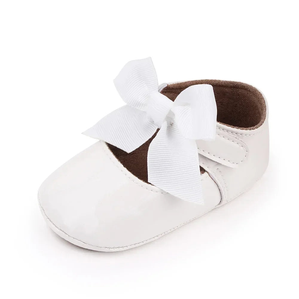 PU Princess Baby Girl Shoes for Newborn for Birth Big Bow Wedding first Walker PU Leather Toddler Girl Shoes 1 Year
