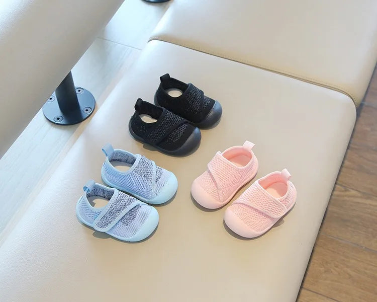 Baby Boys Girls Walking Shoes Spring Autumn Kids Casual Shoes Mesh Children Soft Sole Anti Slip Infant Newborn Knitted Shoes