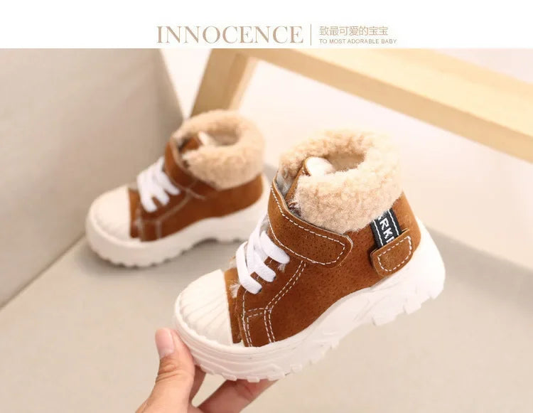 Lucas Warm Boots Winter New Boys Plus Thicken Velvet Cotton Shoes Waterproof