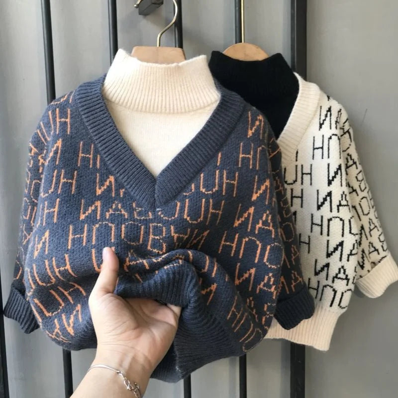 Junior Thicken Autumn Winter Pullover Sweater - GuGuTon baby store - Baby Fashion - Toddlers Outfits - Babies Outfits - Toddler Clothes - Kids Clothing - Newborn Clothes - Newborn Wear - Kids Wear - Trending Clothes - Trending Outfits - Fall Fashion - Winter Fashion - Girls Clothes - Boys Clothes - Babies Wear - Kids Accessories - KidsWear - Summer Clothes - Summer Fashion - Summer Trend - Falls Sweaters - Tops - Bottom - Jeans - Blouse - Dresses - Newborn Dresses - Toys