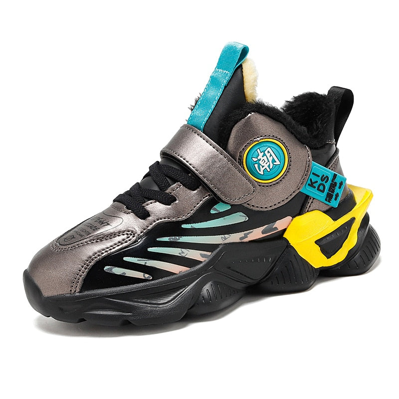 Black Kids Sneakers Boys 8 to 10 Years Running Shoes - GuGuTon