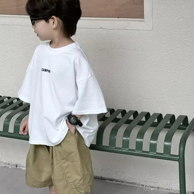 David Short Sleeve T-shirt Round Neck Top - GuGuTon baby store - Baby Fashion - Toddlers Outfits - Babies Outfits - Toddler Clothes - Kids Clothing - Newborn Clothes - Newborn Wear - Kids Wear - Trending Clothes - Trending Outfits - Fall Fashion - Winter Fashion - Girls Clothes - Boys Clothes - Babies Wear - Kids Accessories - KidsWear - Summer Clothes - Summer Fashion - Summer Trend - Falls Sweaters - Tops - Bottom - Jeans - Blouse - Dresses - Newborn Dresses - Toys