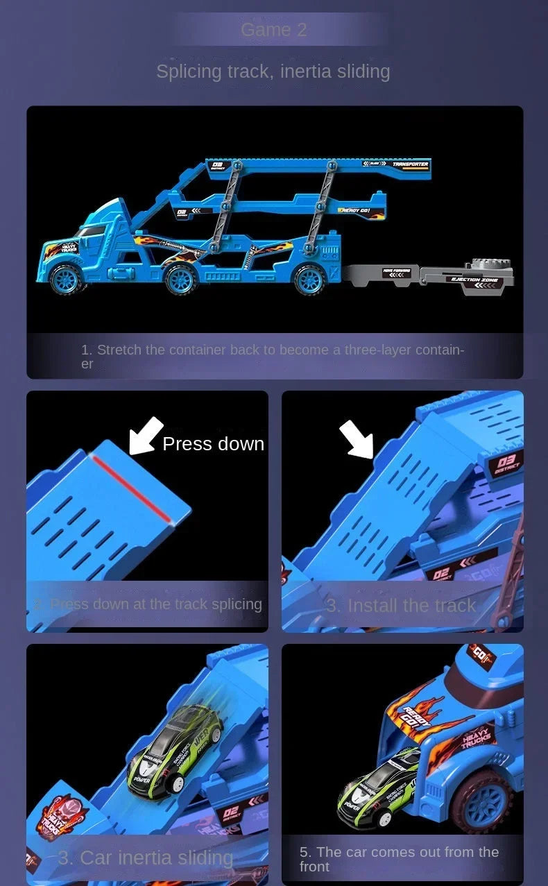 Large Kid Truck Deformation Transporter Car Toys Models