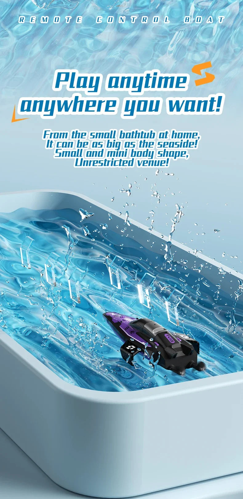 Popular 2.4G Mini Remote Control Boat - Dual Motor Waterproof Electric Speedboat