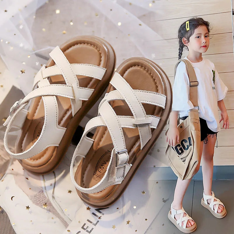 Girl's Shoes Children's Roman Sandals 2026 New Summer Sports Little Girl Sandals Soft Sole3595