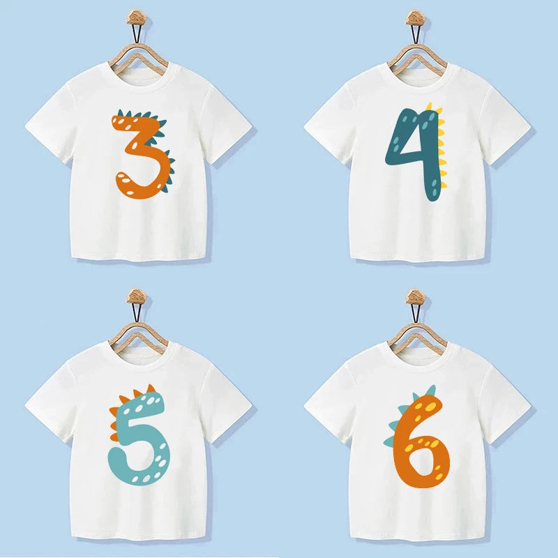 Juan Number 1-9 Boys Dinosaur Birthday Tees - GuGuTon baby store - Baby Fashion - Toddlers Outfits - Babies Outfits - Toddler Clothes - Kids Clothing - Newborn Clothes - Newborn Wear - Kids Wear - Trending Clothes - Trending Outfits - Fall Fashion - Winter Fashion - Girls Clothes - Boys Clothes - Babies Wear - Kids Accessories - KidsWear - Summer Clothes - Summer Fashion - Summer Trend - Falls Sweaters - Tops - Bottom - Jeans - Blouse - Dresses - Newborn Dresses - Toys