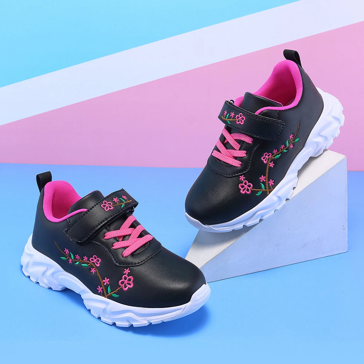 Girls' Fashionable Casual Sports Shoes, Children's Lightweight and Comfortable Running Shoes