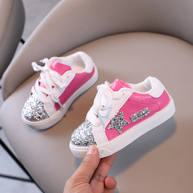 Girls' Shoes 2025 Spring New  Casual Versatile Little Girls  Star sneakers Spring and Autumn Children's Sports Shoes
