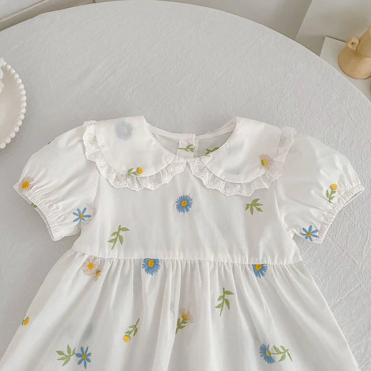 2026 Girls Dress Korean Edition Summer New 2-6Yrs Cotton Embroidered Flower Girls' Dress