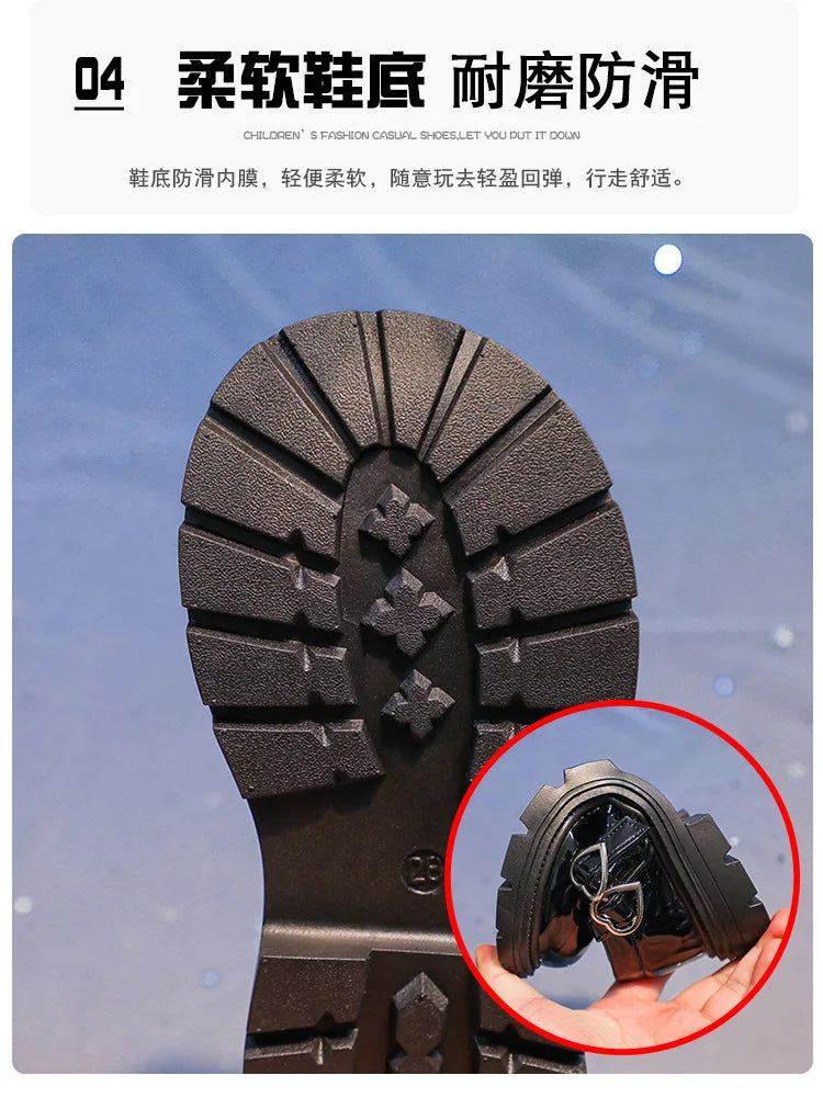 Fashion Girls Shoe 2025 Winter New Girls Soft Soled Loafers Retro Flat Versatile Girl Board Shoe