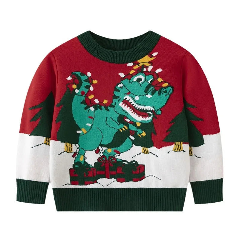 Camilo Cartoon Dinosaur Christmas Sweater - GuGuTon baby store - Baby Fashion - Toddlers Outfits - Babies Outfits - Toddler Clothes - Kids Clothing - Newborn Clothes - Newborn Wear - Kids Wear - Trending Clothes - Trending Outfits - Fall Fashion - Winter Fashion - Girls Clothes - Boys Clothes - Babies Wear - Kids Accessories - KidsWear - Summer Clothes - Summer Fashion - Summer Trend - Falls Sweaters - Tops - Bottom - Jeans - Blouse - Dresses - Newborn Dresses - Toys