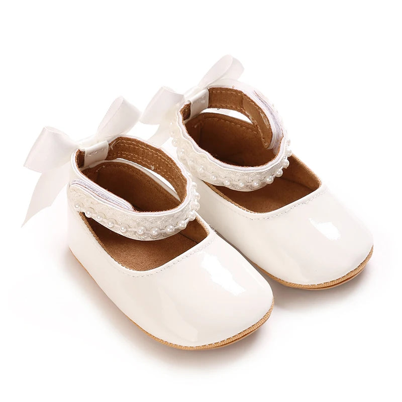 White Shoes for Baby Girl 0-18M Girl Soft Sole Princess Shoes Formal Wedding Birthday Party Toddler