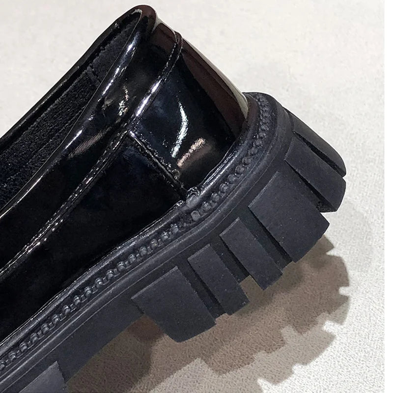 Girls Leather Shoes For School Party Wedding Kids Black Loafers Slip-On Children Flats British Style Elegant Princess Shoes