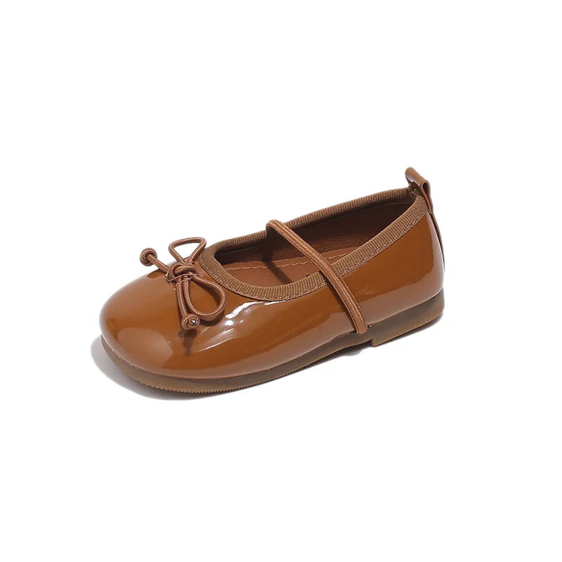 Girl Korean Version Mary Jane Slip-on Small Shoes 2024 Spring and Autumn New Soft Sole Bow Small Shoes