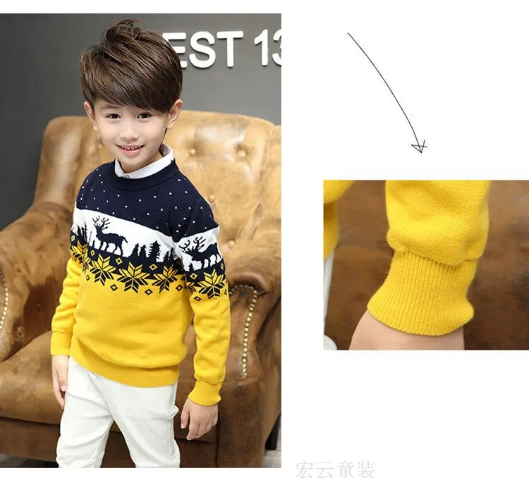 Nick Boys Double Thickening Pullover Sweater