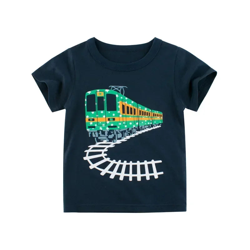 Melvin Cartoon Car Boys O-Neck Cotton Tees - GuGuTon baby store - Baby Fashion - Toddlers Outfits - Babies Outfits - Toddler Clothes - Kids Clothing - Newborn Clothes - Newborn Wear - Kids Wear - Trending Clothes - Trending Outfits - Fall Fashion - Winter Fashion - Girls Clothes - Boys Clothes - Babies Wear - Kids Accessories - KidsWear - Summer Clothes - Summer Fashion - Summer Trend - Falls Sweaters - Tops - Bottom - Jeans - Blouse - Dresses - Newborn Dresses - Toys