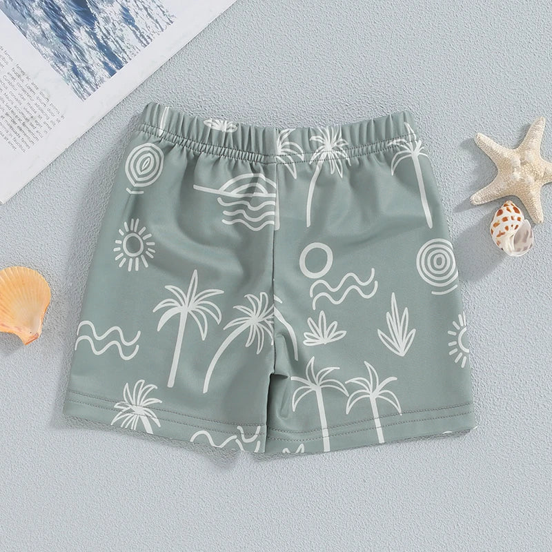 Geral Boys Summer Board Shorts Print Elastic Waist