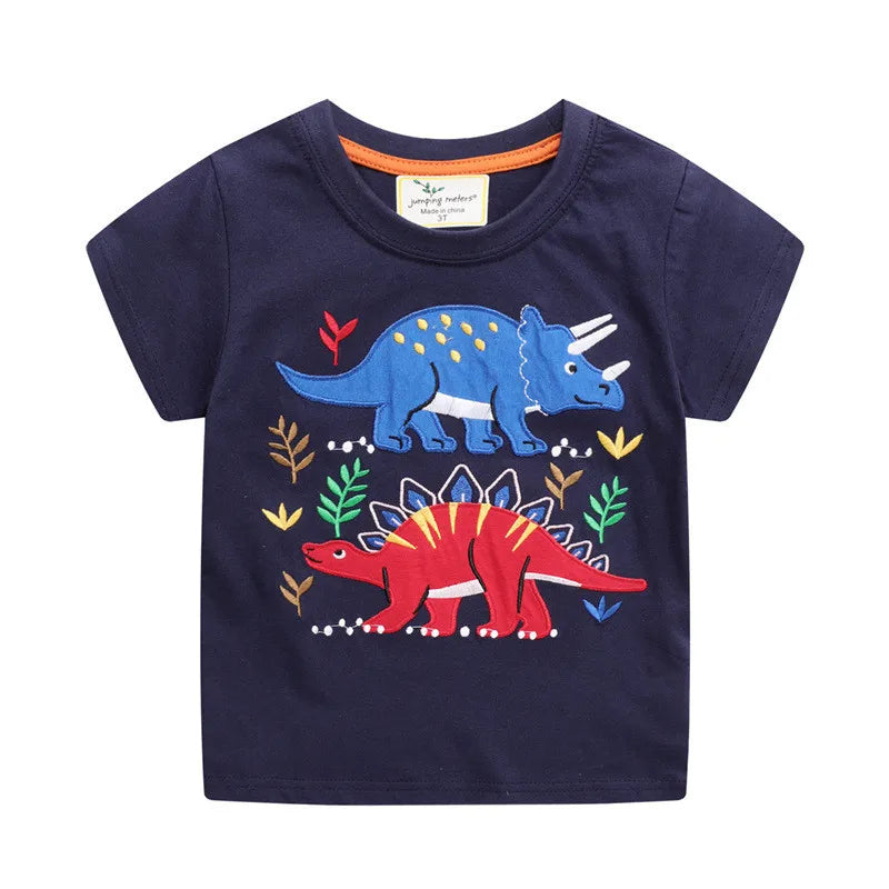 Gojo Dinosaurs Embroidery Toddler Tees - GuGuTon baby store - Baby Fashion - Toddlers Outfits - Babies Outfits - Toddler Clothes - Kids Clothing - Newborn Clothes - Newborn Wear - Kids Wear - Trending Clothes - Trending Outfits - Fall Fashion - Winter Fashion - Girls Clothes - Boys Clothes - Babies Wear - Kids Accessories - KidsWear - Summer Clothes - Summer Fashion - Summer Trend - Falls Sweaters - Tops - Bottom - Jeans - Blouse - Dresses - Newborn Dresses - Toys
