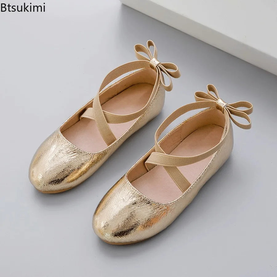 2026 New Girl Shoe Girl Christmas Shoes Party Performance Ballet Flats Slip on Boat Shoes Girl Dress Ballerina Princess Shoes