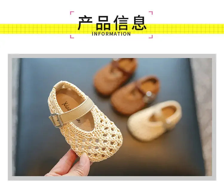 2026 New Summer Baby Shoes For Girls Cut-out Breathable Toddler Kids Sandals Soft Sole Non-slip Fashion Little Girls Sneakers