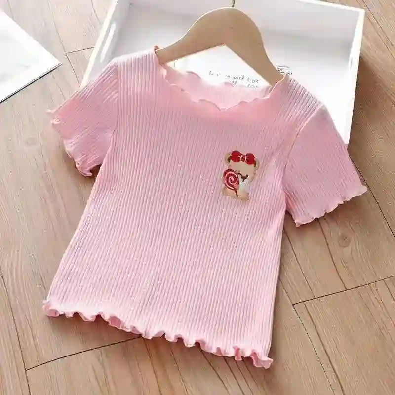 Saudy Embroidered Short Sleeve Cute Top