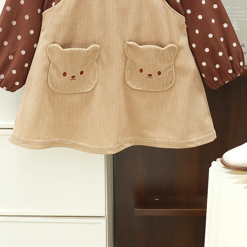 Girls Autumn Dress New Style Baby Girl Dress Stylish Children's Princess Dress Bear Baby Clothes