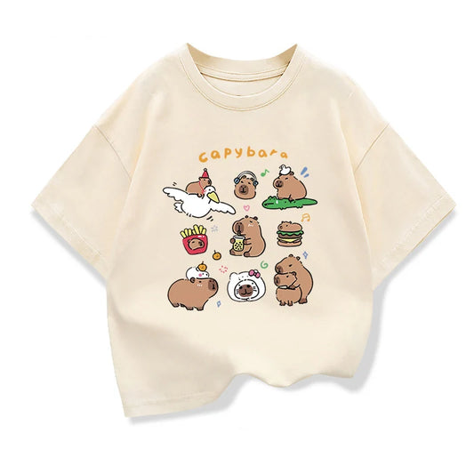 Ethan Cute Capibara Short Sleeve Tees