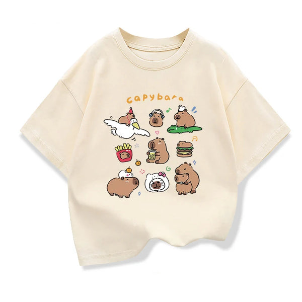 Ethan Cute Capibara Short Sleeve Tees