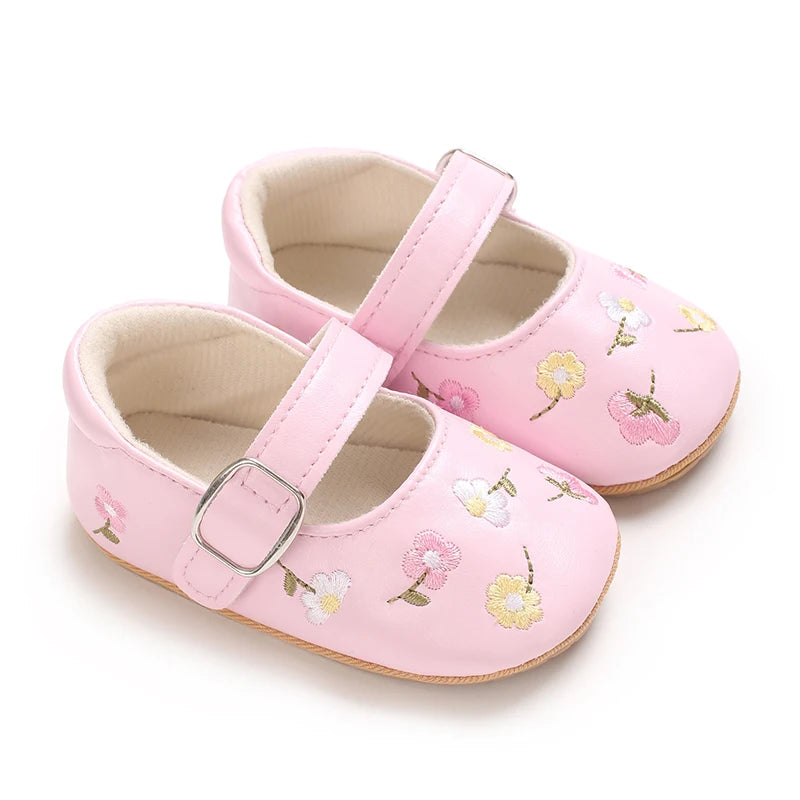 Spring And Autumn Baby Girl's Walking Shoes Anti Slip One Year Old Soft Soled Baby Shoes Princess Shoes Single Shoes
