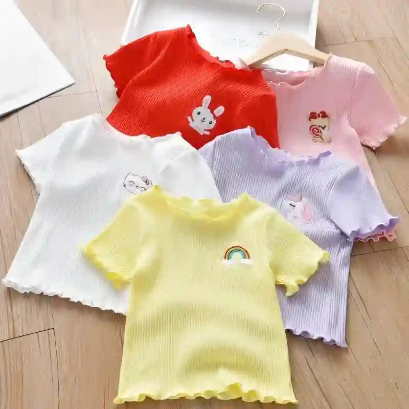 Saudy Embroidered Short Sleeve Cute Top