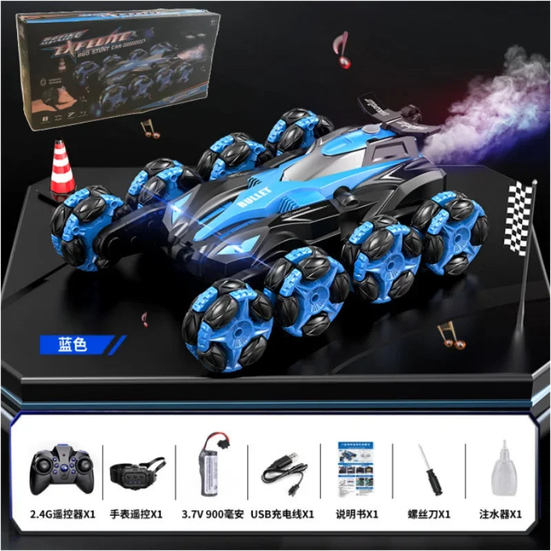 Eight-wheel swing arm drift stunt remote control car body feeling music
