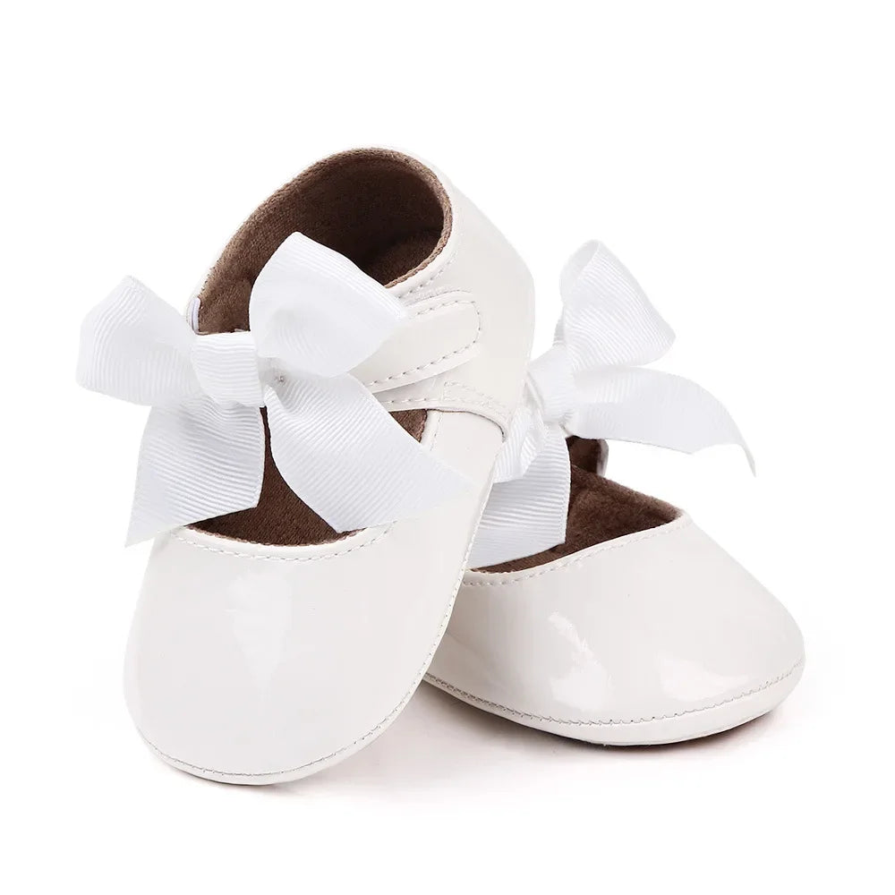 PU Princess Baby Girl Shoes for Newborn for Birth Big Bow Wedding first Walker PU Leather Toddler Girl Shoes 1 Year