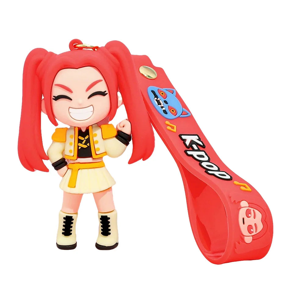 2026 3D Printed Anime Movie KPop& Devil Hunter Girls Derpy Keychains Doll Cute Tiger Action Model Toy Collection Christmas Gifts