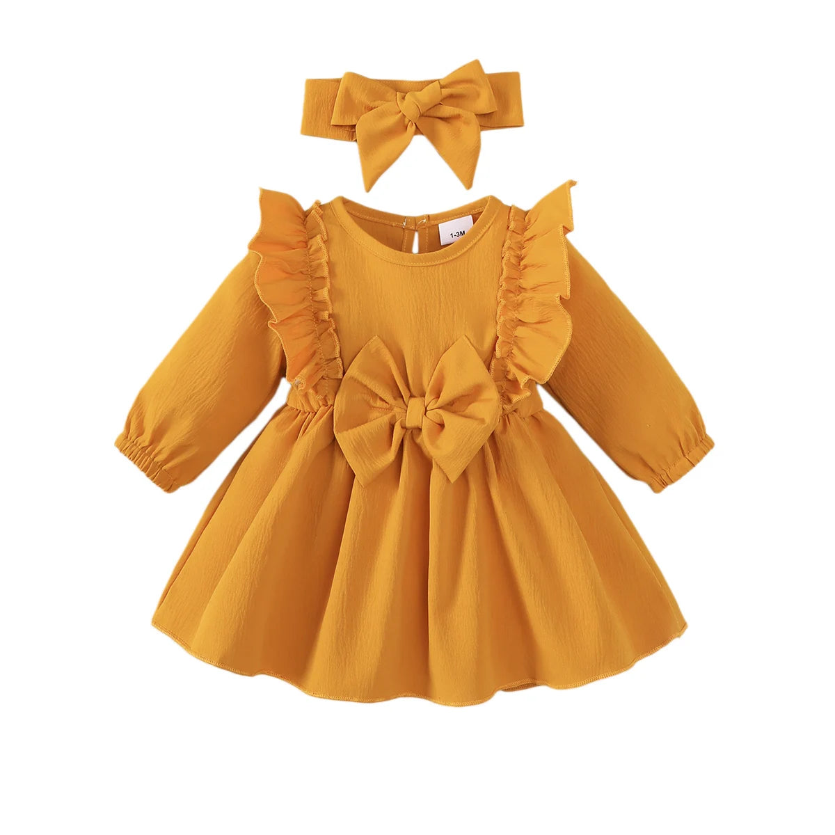 Della Christmas Dresses for Baby Girls - Long Sleeved with Bow