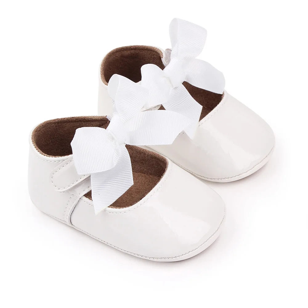 PU Princess Baby Girl Shoes for Newborn for Birth Big Bow Wedding first Walker PU Leather Toddler Girl Shoes 1 Year
