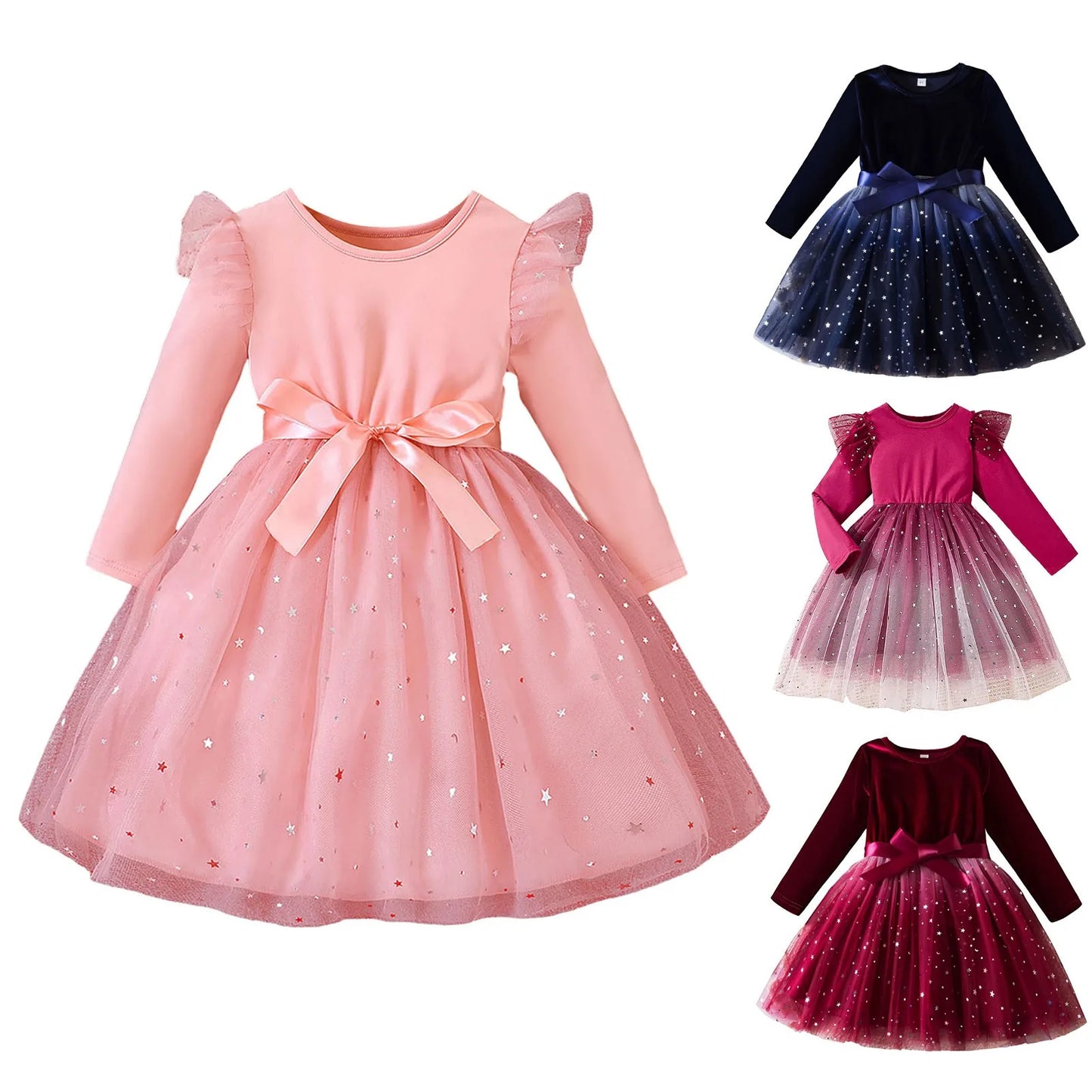 Aria Toddler Girl Christmas Dress - Sequin Tulle Design