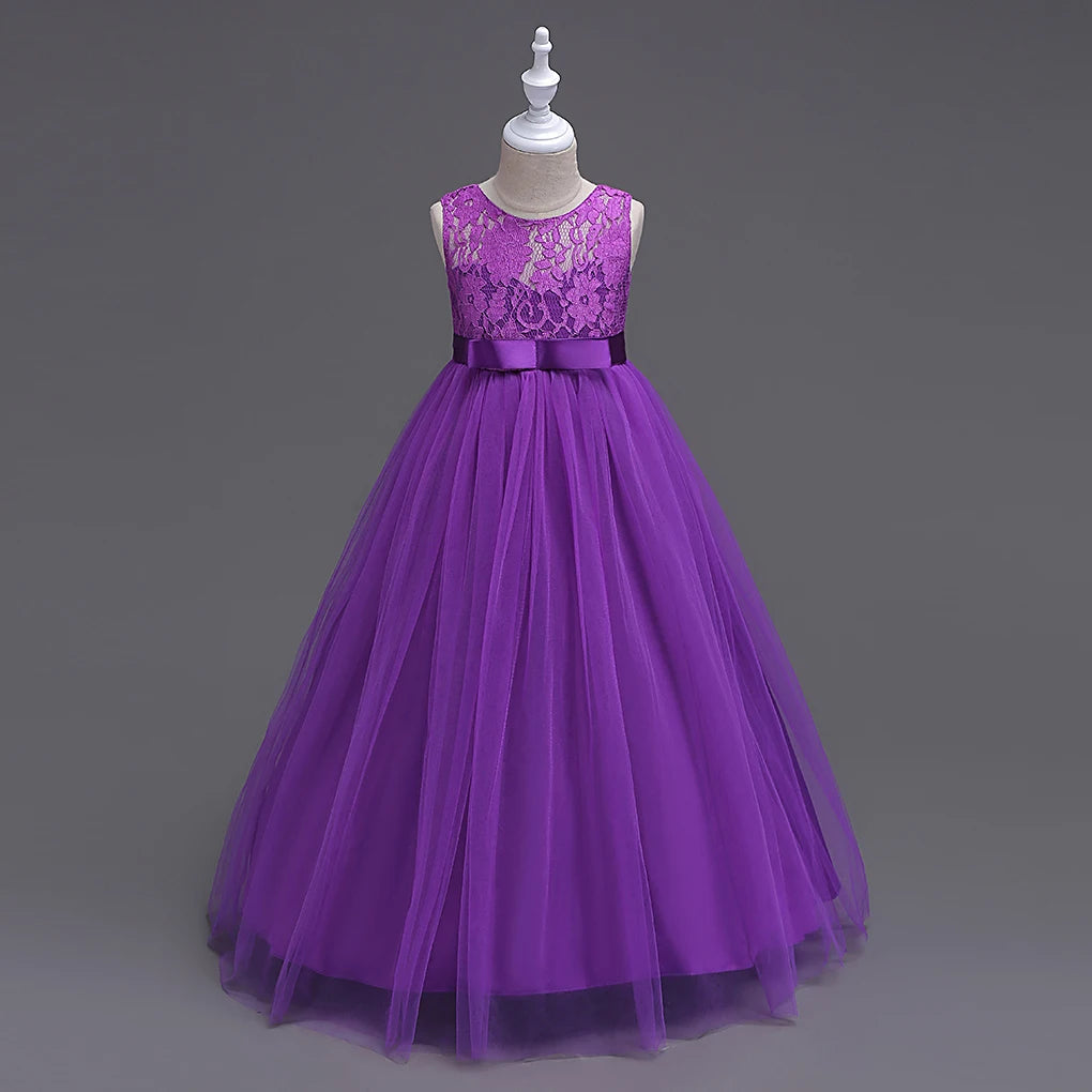 Western girls dress Princess dress Children's dress long lace skirt